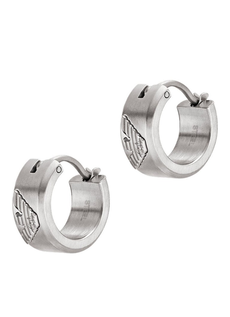Armani Dames Oorringen EGS3165040 in de kleur Zilver