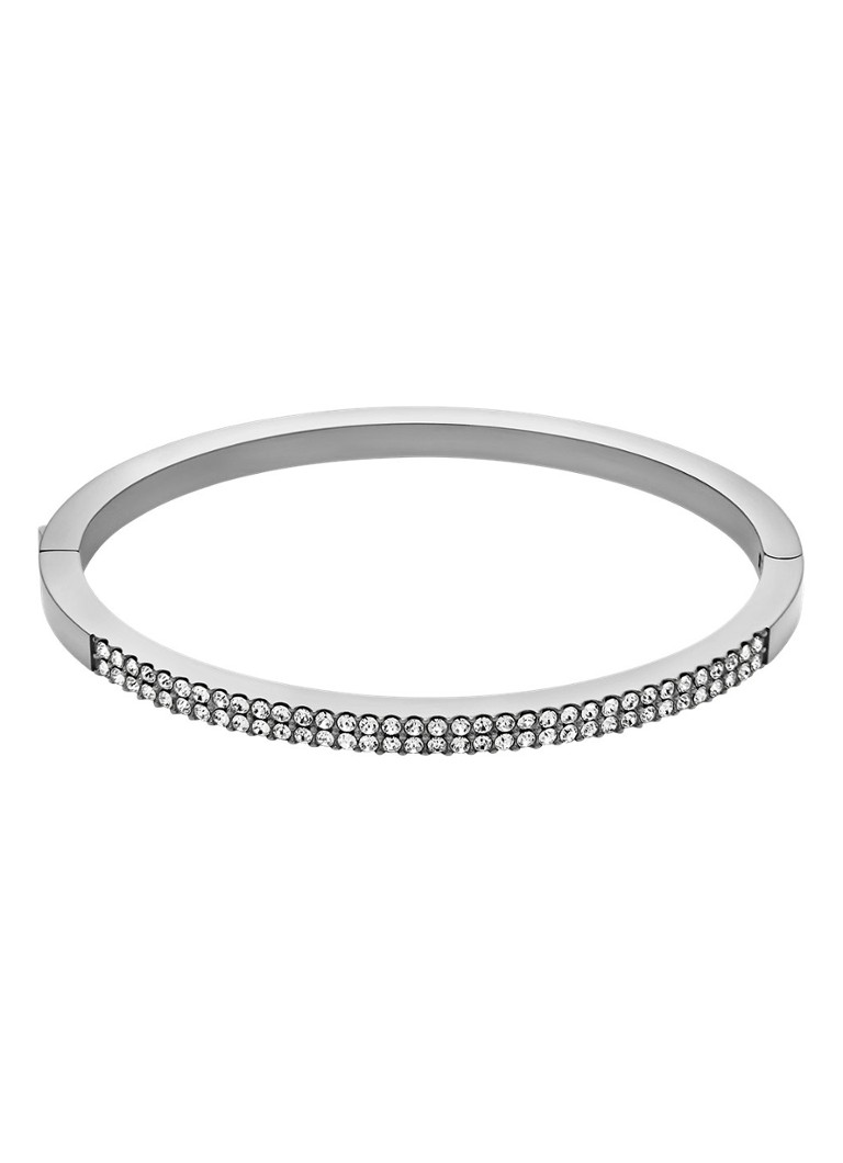 Fossil Dames Bangle met zirkonia JF04863040 in de kleur Zilver