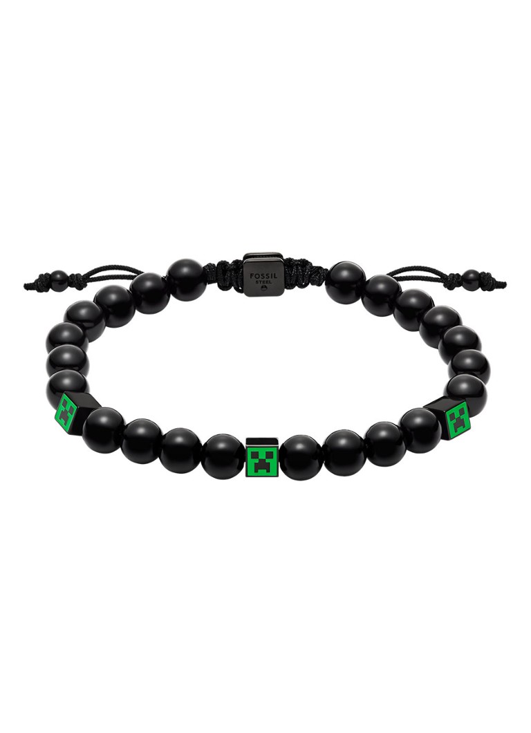 Fossil Heren Kralenarmband JFC04861001 in de kleur Zwart