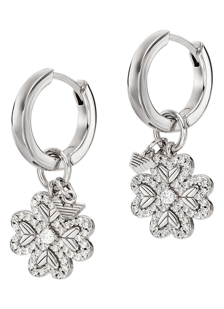 Armani Dames Oorringen van zilver EG3608040 in de kleur Zilver