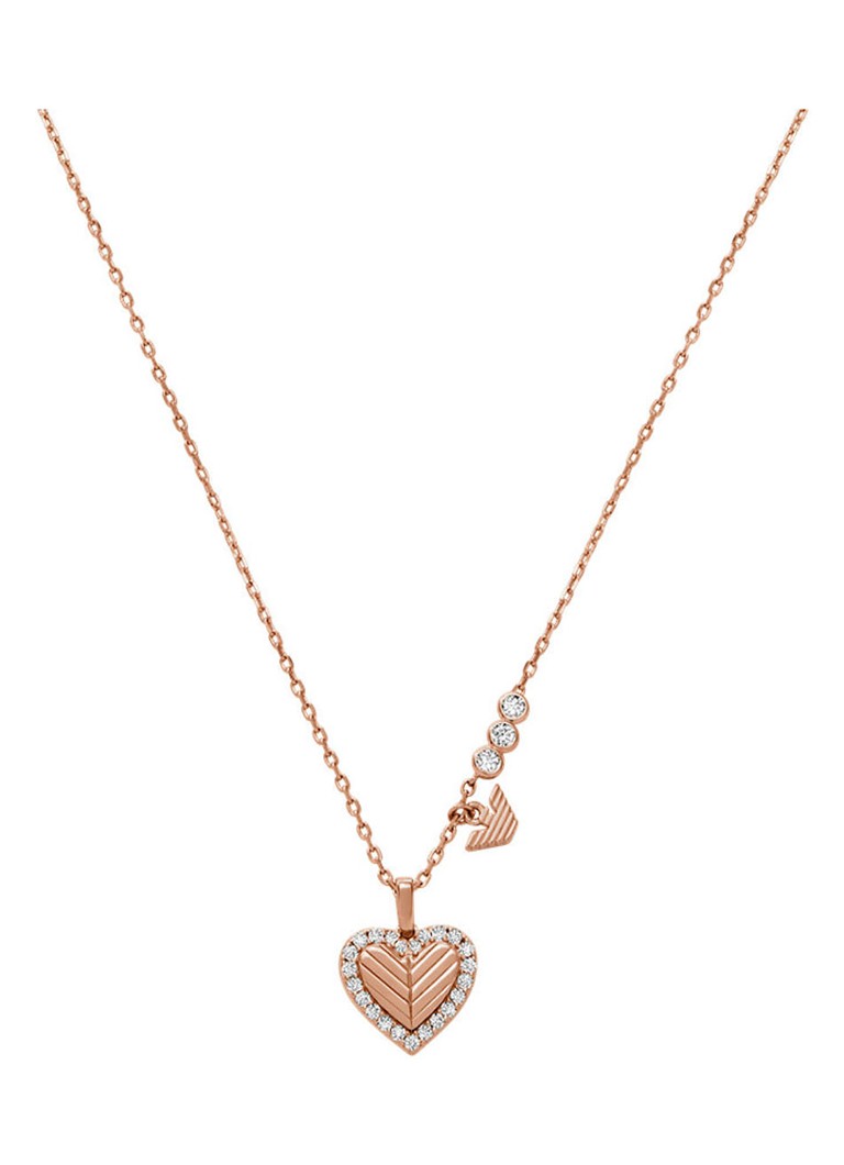 Armani Dames Ketting met hanger EG3625221 in de kleur Roségoud