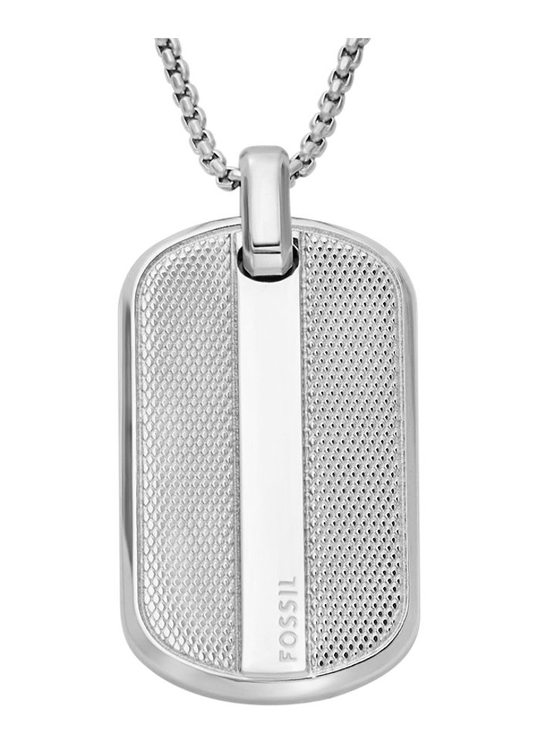Fossil Heren Knox ketting met hanger JF04882040 in de kleur Zilver
