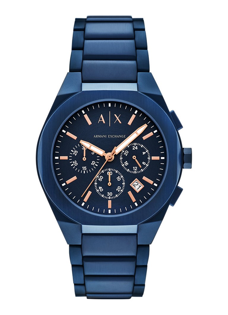 Armani Heren Horloge AX4189 in de kleur Blauw