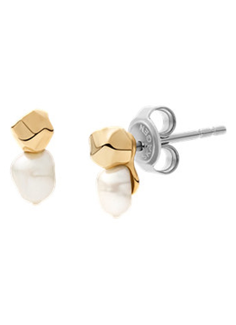 Skagen Dames Oorstekers met parel SKJ1881710 in de kleur Goud