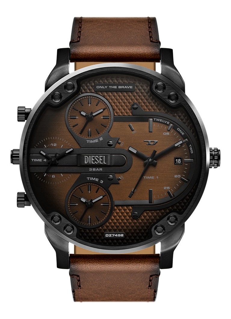 Diesel Heren Mr. Daddy Slim horloge DZ7492 in de kleur Zwart