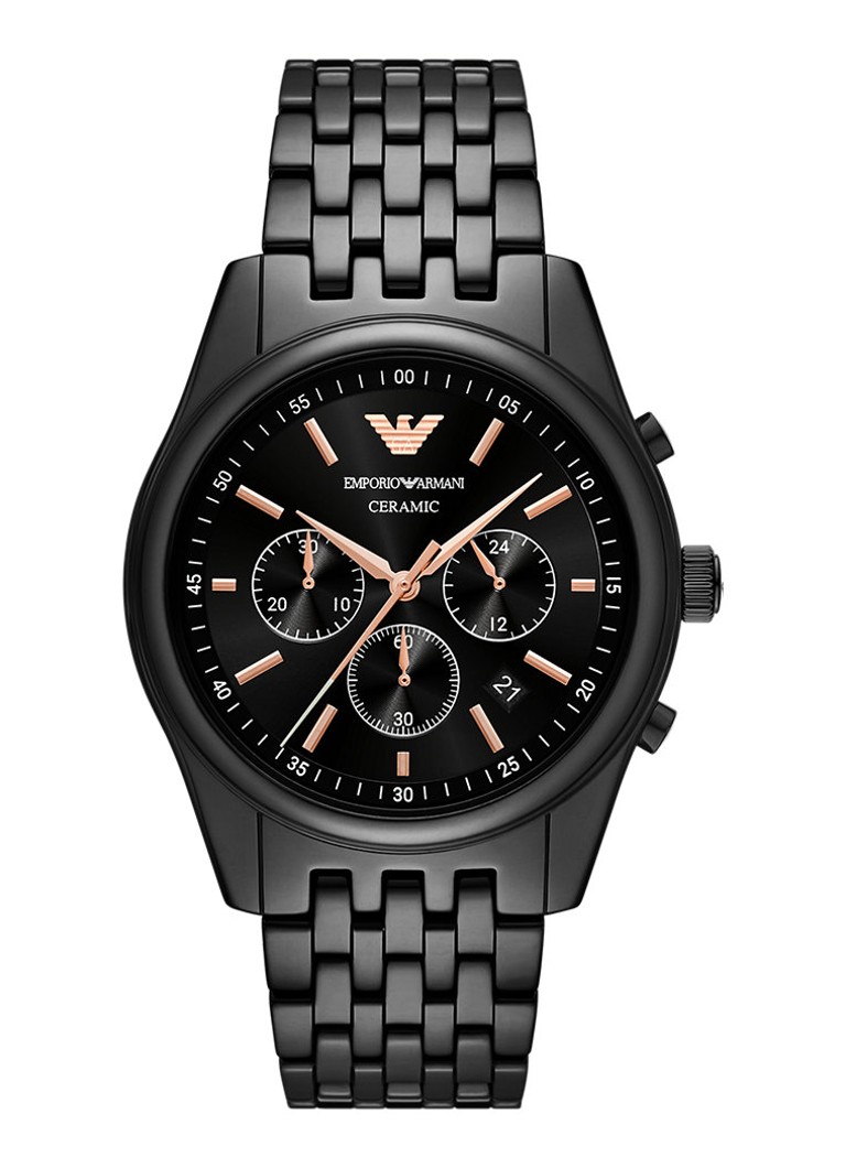 Armani Heren Horloge AR70015 in de kleur Zwart