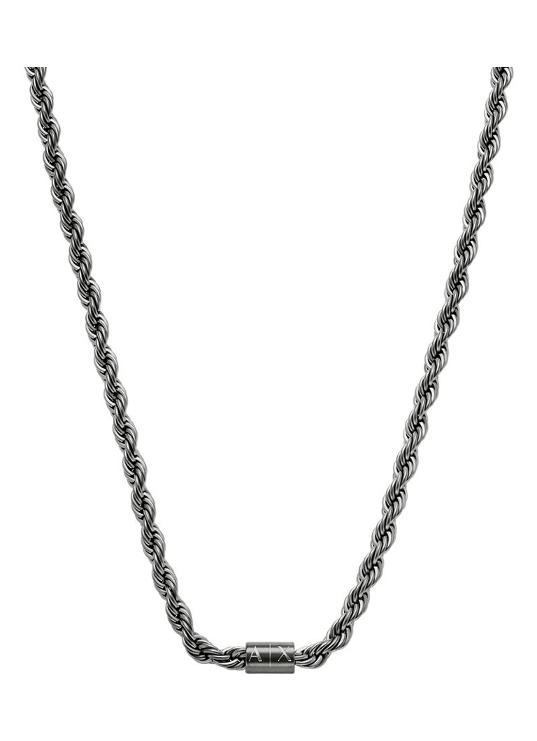 Armani Heren Ketting AXG0163060 in de kleur Antraciet