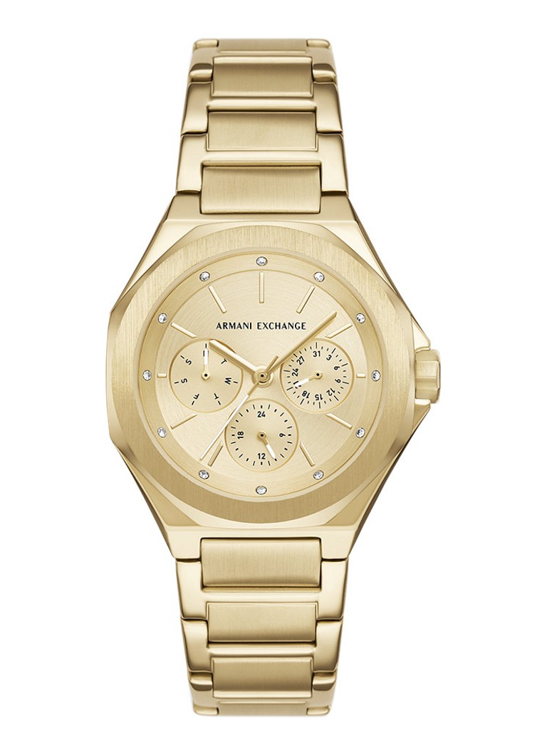 Armani Dames Horloge AX4624 in de kleur Goud