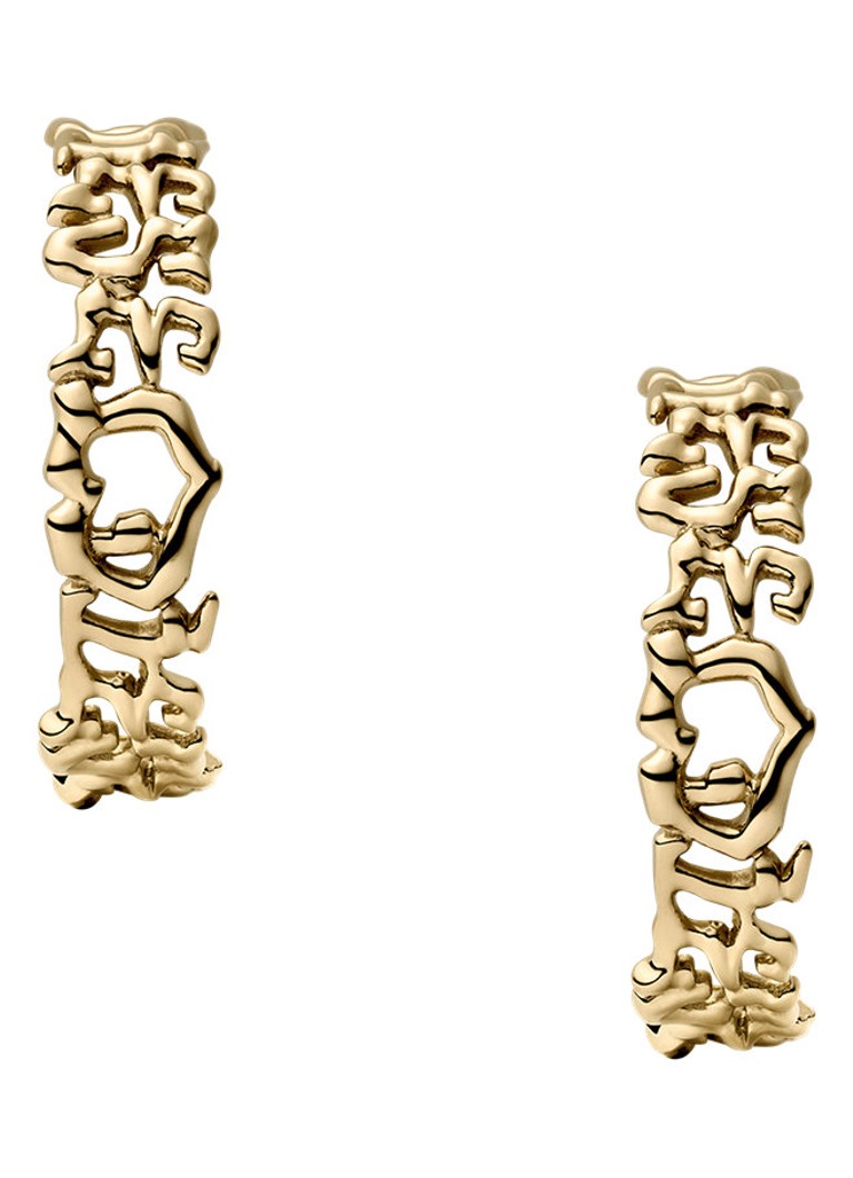 Diesel Dames Runway oorringen DX1656710 in de kleur Goud