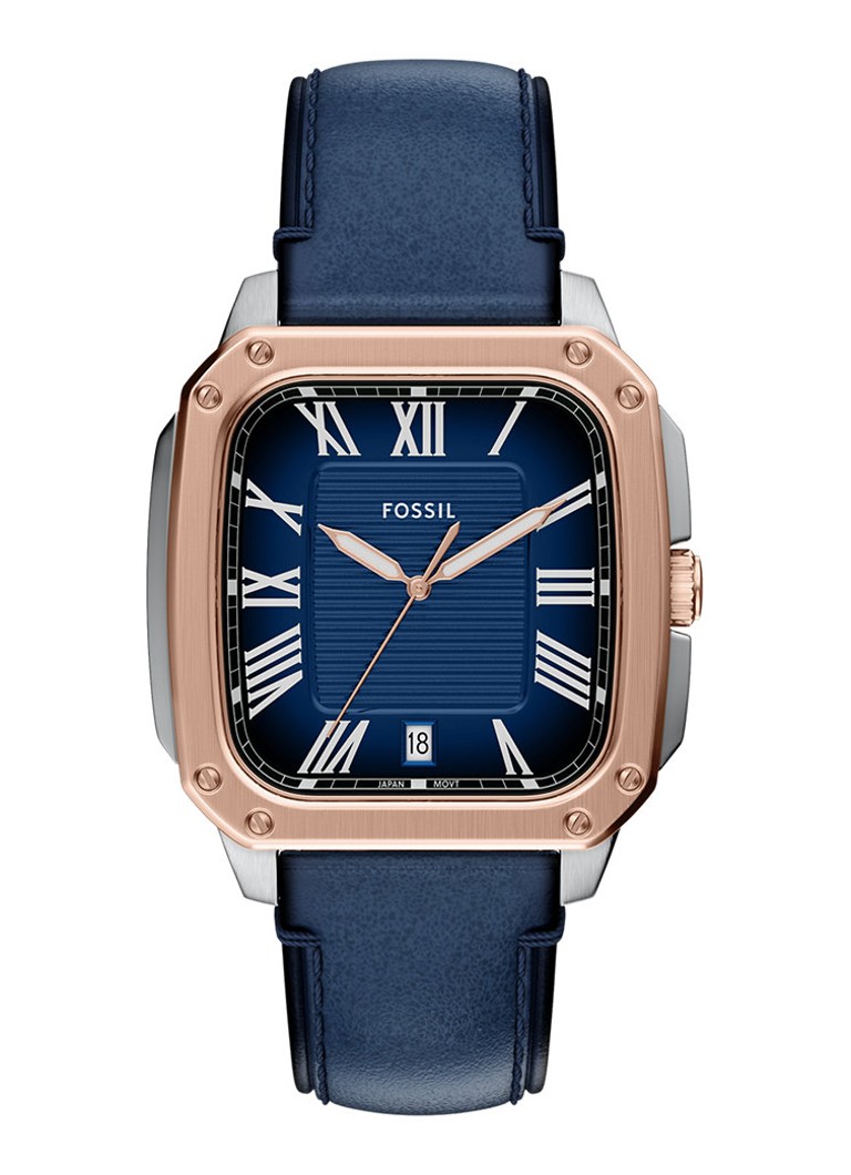 Fossil Heren Crosby horloge FS6149 in de kleur Roségoud