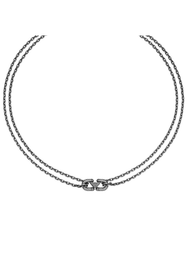 Armani Heren Ketting EGS3292001 in de kleur Antraciet