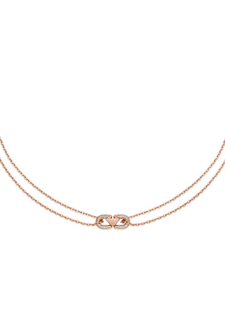 Armani Dames Ketting verguld EGS3282221 in de kleur Roségoud