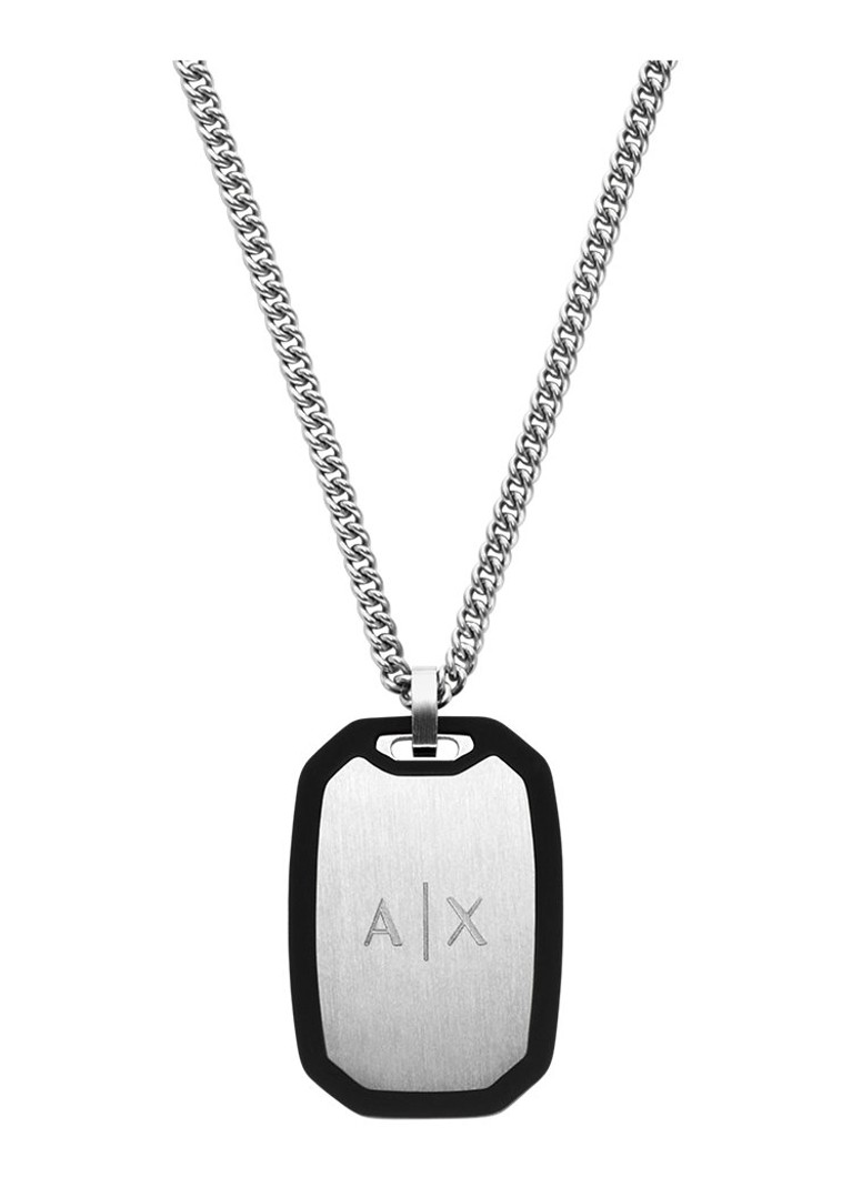 Armani Heren Ketting AXG0169040 in de kleur Zilver