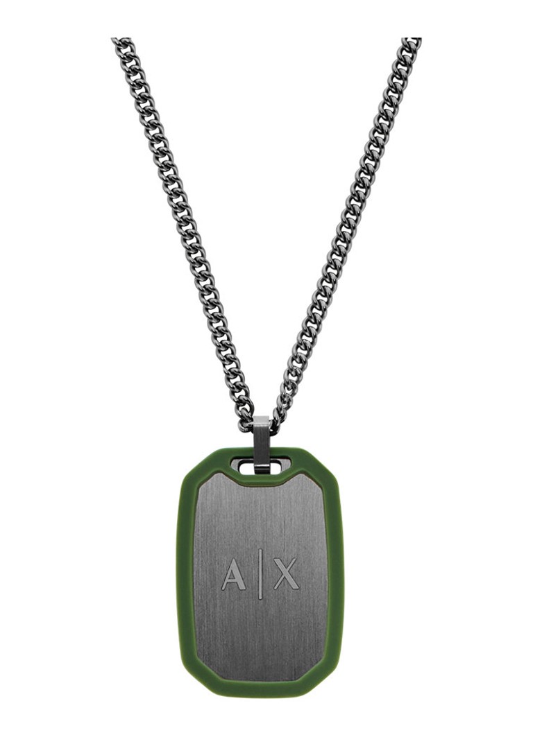 Armani Heren Ketting AXG0170060 in de kleur Antraciet