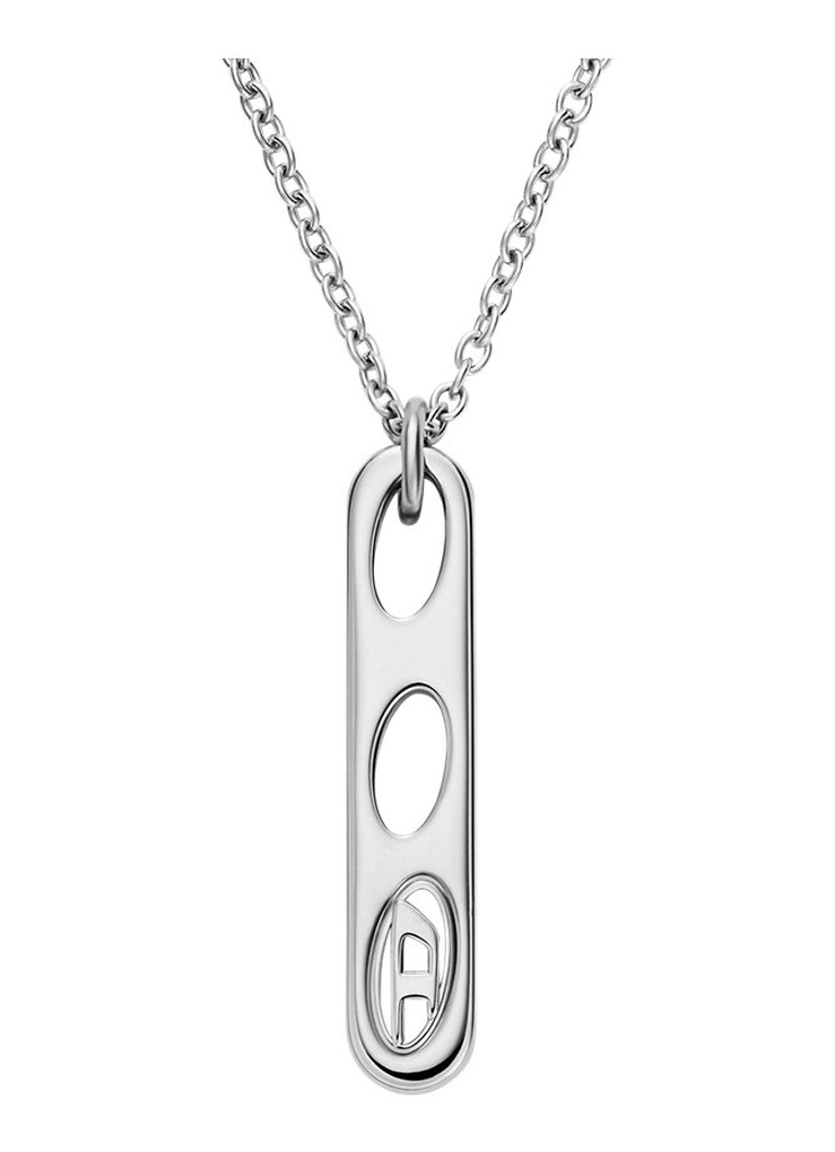 Diesel Dames D Logo ketting DX1662040 in de kleur Zilver