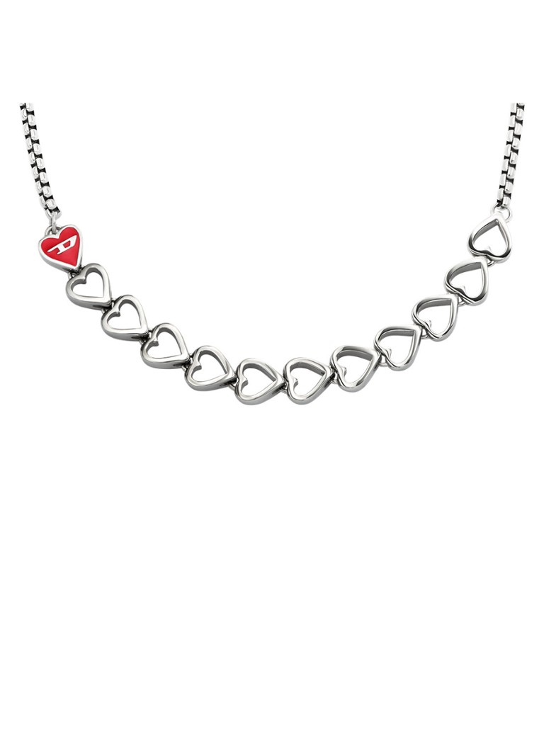 Diesel Dames D Logo ketting DX1666040 in de kleur Zilver