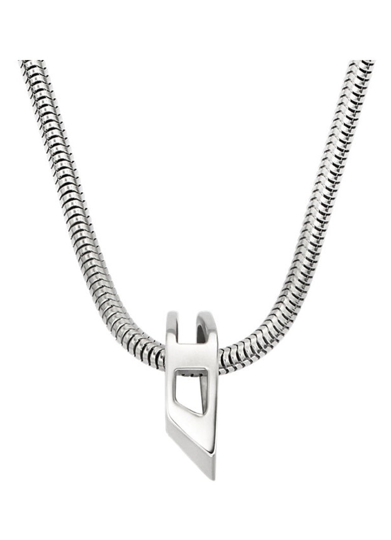 Diesel Dames D Logo ketting DX1672040 in de kleur Zilver