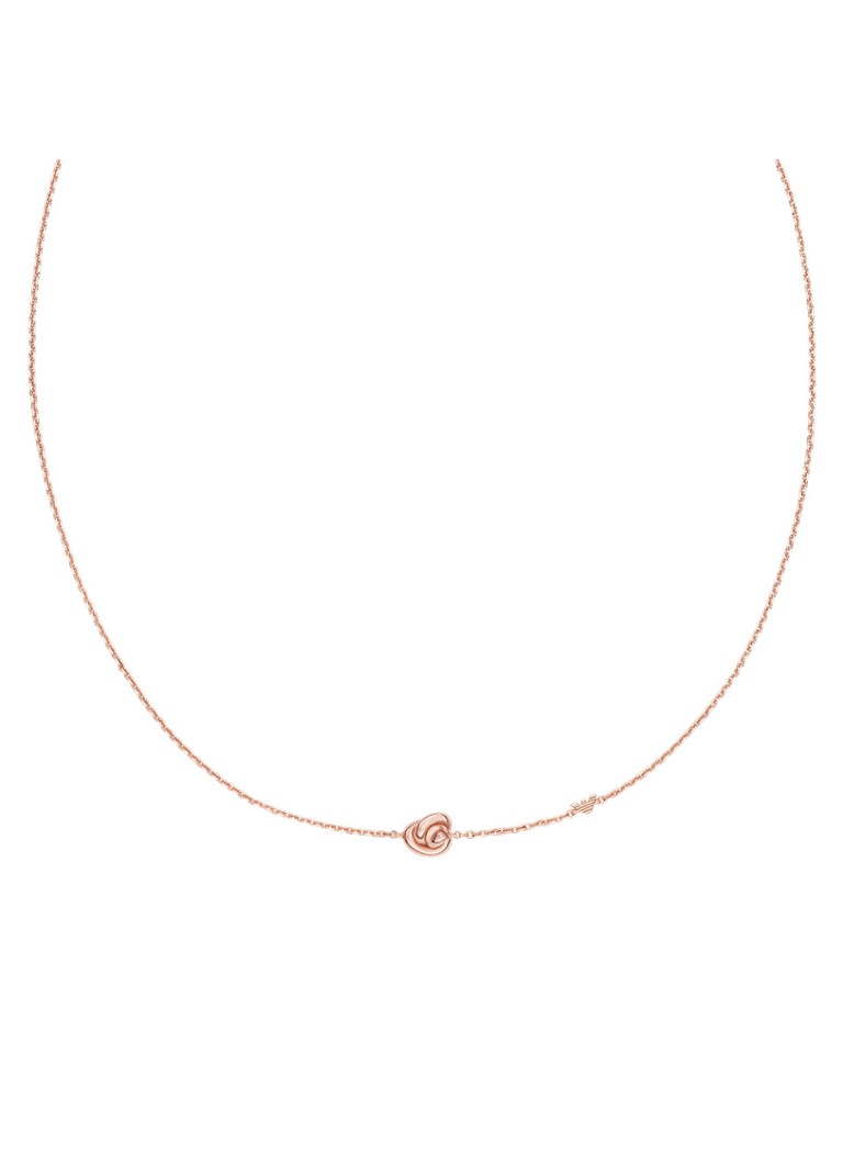 Armani Dames Ketting van zilver EG3640221 in de kleur Roségoud