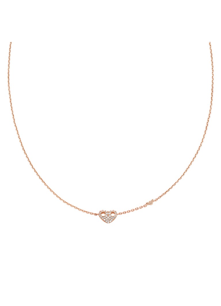 Armani Dames Ketting van zilver EG3648221 in de kleur Roségoud