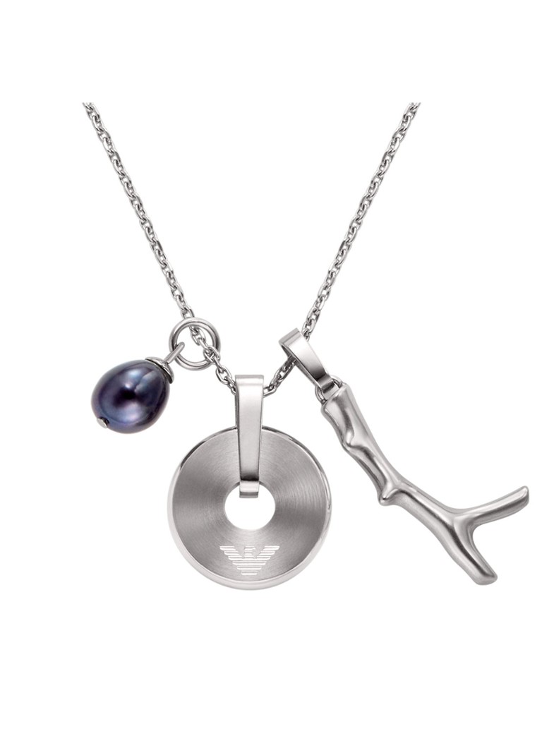 Armani Heren Ketting EGS3324040 in de kleur Zilver