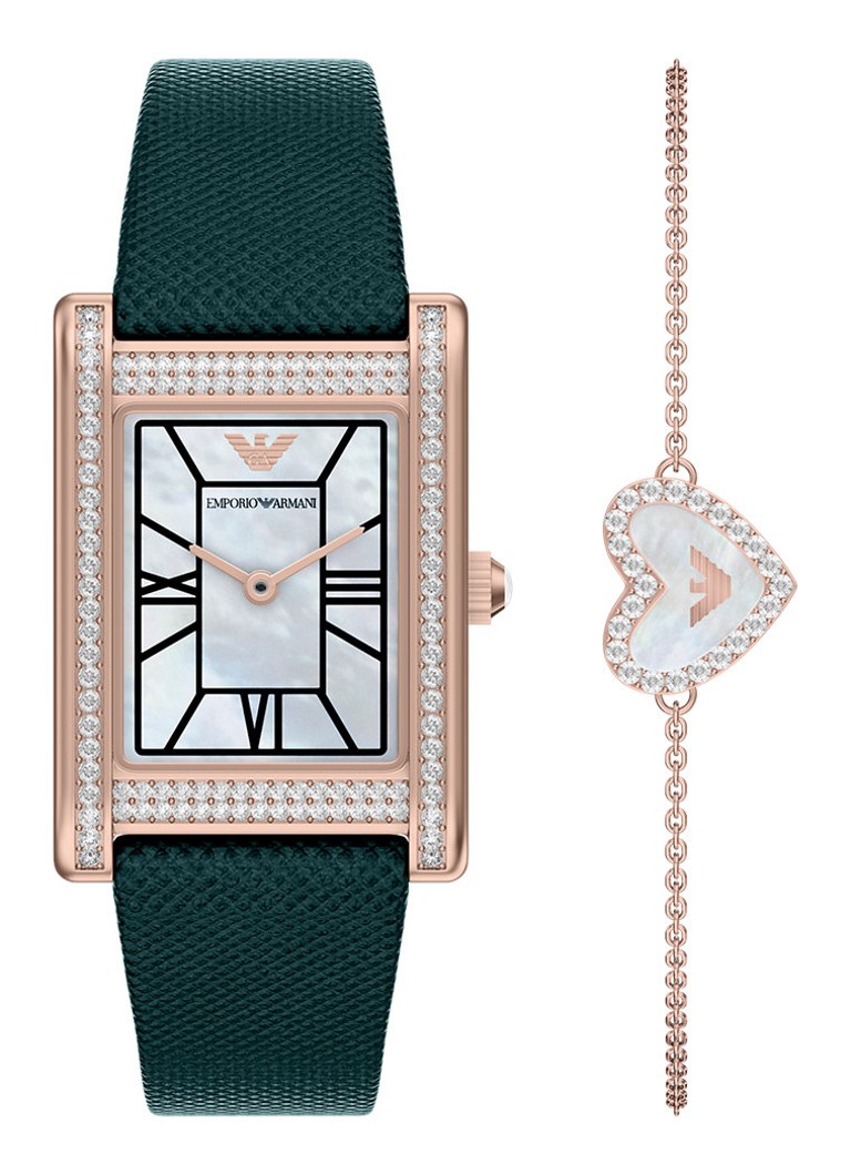 Armani Dames Horloge AR80085SET in de kleur Roségoud