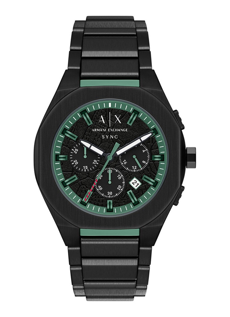 Armani Heren Horloge AX4294 in de kleur Zwart