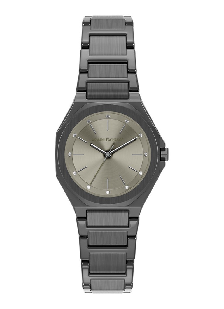 Armani Dames Horloge AX4625 in de kleur Antraciet