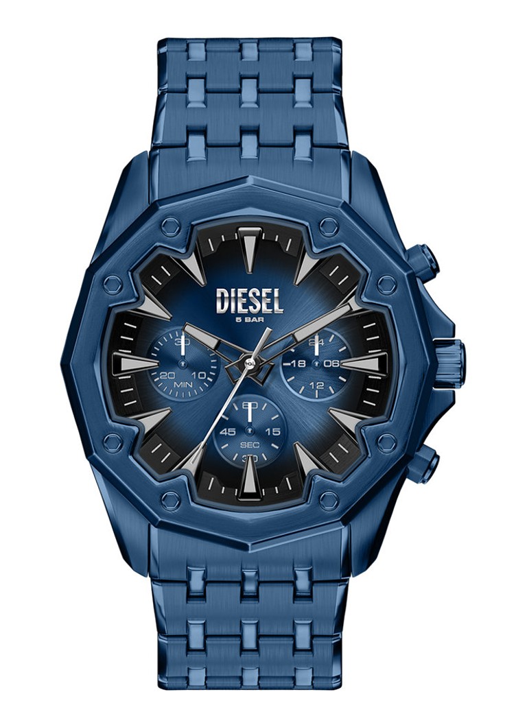 Diesel Heren Stinger horloge DZ4705 in de kleur Blauw