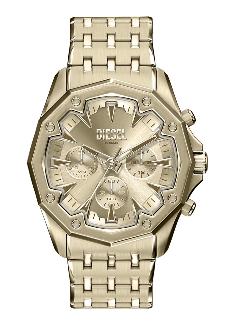 Diesel Heren Stinger horloge DZ4707 in de kleur Goud