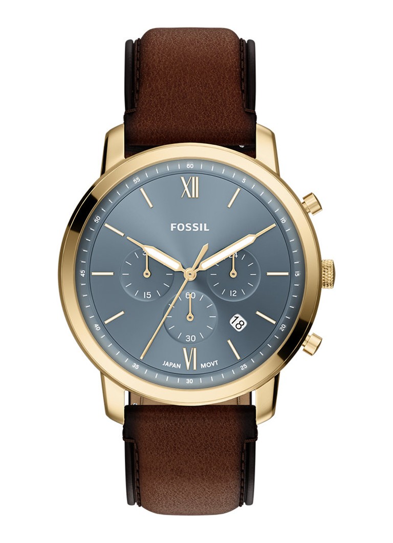 Fossil Heren Neutra horloge FS6162 in de kleur Goud