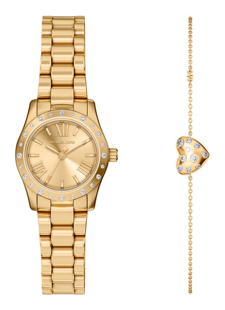 Michael Kors Dames Lexington horloge met armband in set van 2 MK4992SET in de kleur Goud