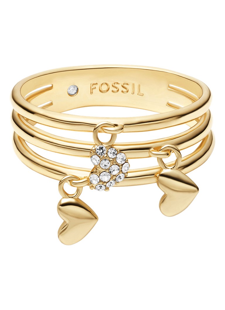 Fossil Dames Sutton ring verguld JA7304710 in de kleur Goud