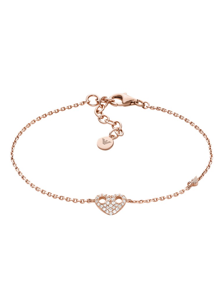 Armani Dames Armband van zilver EG3649221 in de kleur Roségoud
