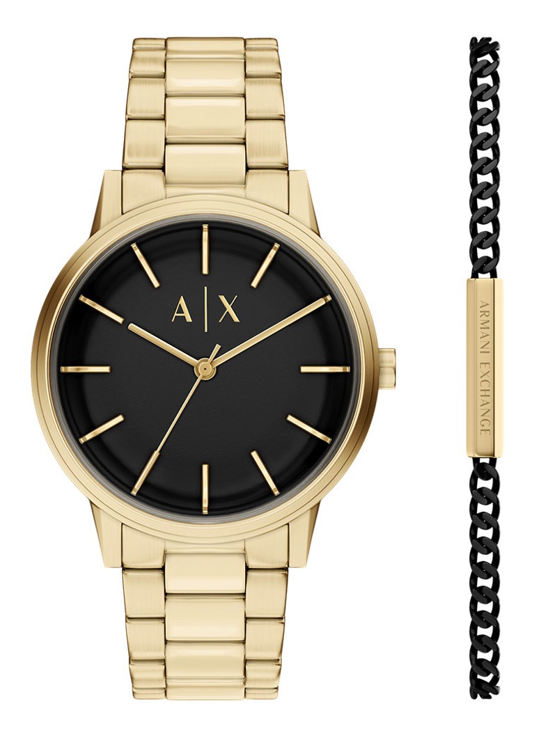 Armani Heren Horloge AX7178SET in de kleur Goud