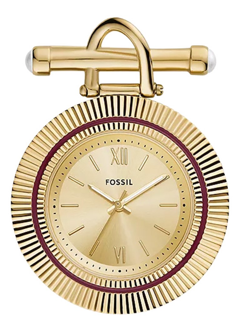 Fossil Dames Scarlette broche horloge ES5384 in de kleur Goud