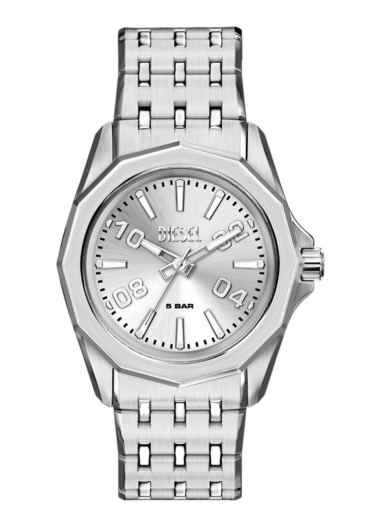 Diesel Heren Stinger horloge DZ2236 in de kleur Zilver