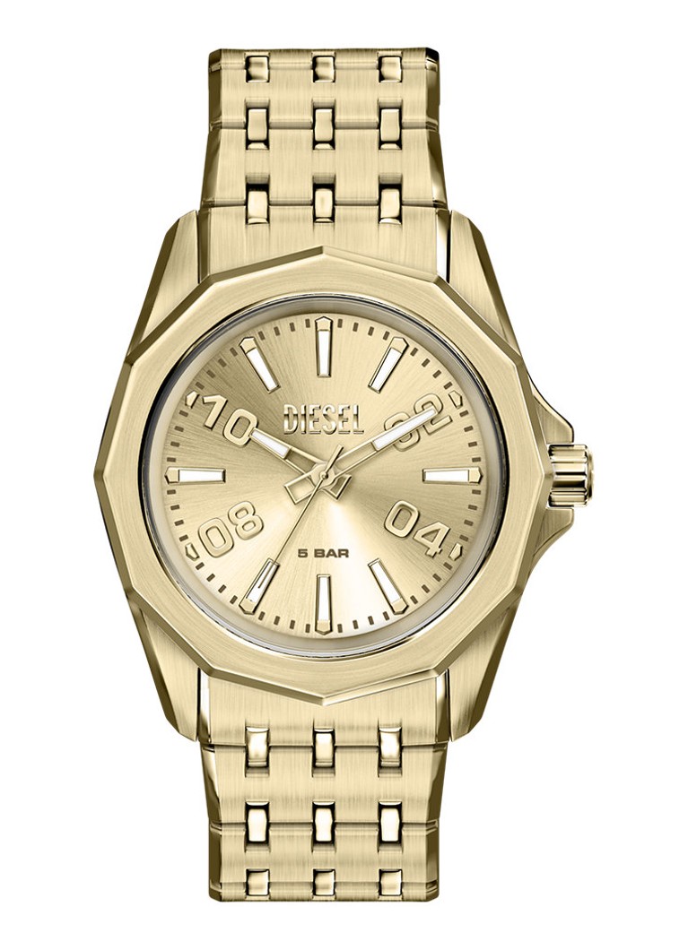 Diesel Heren Stinger horloge DZ2237 in de kleur Goud