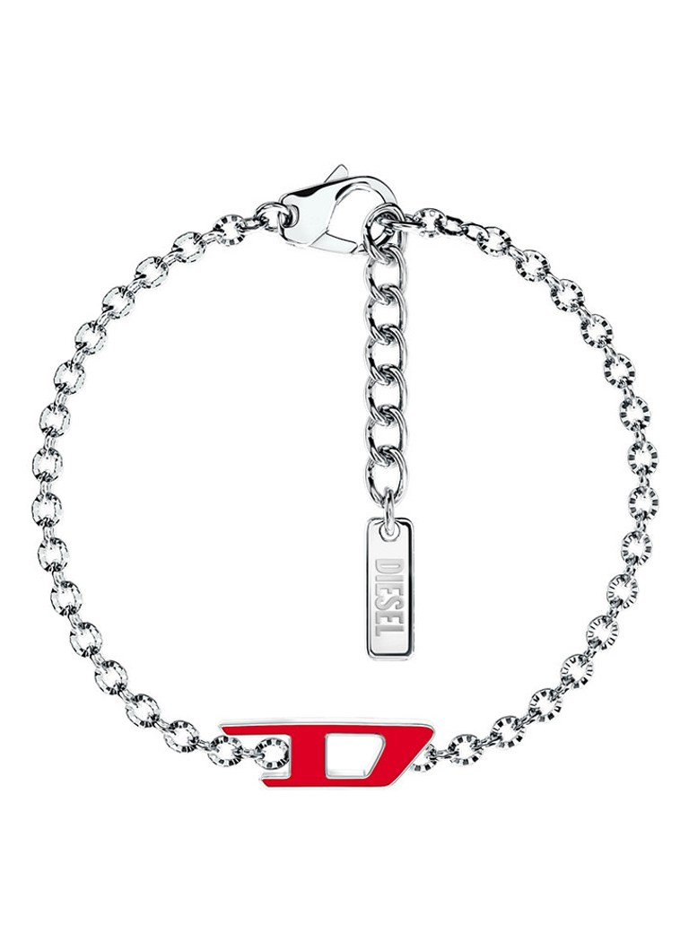 Diesel Dames D Logo armband DX1691040 in de kleur Zilver