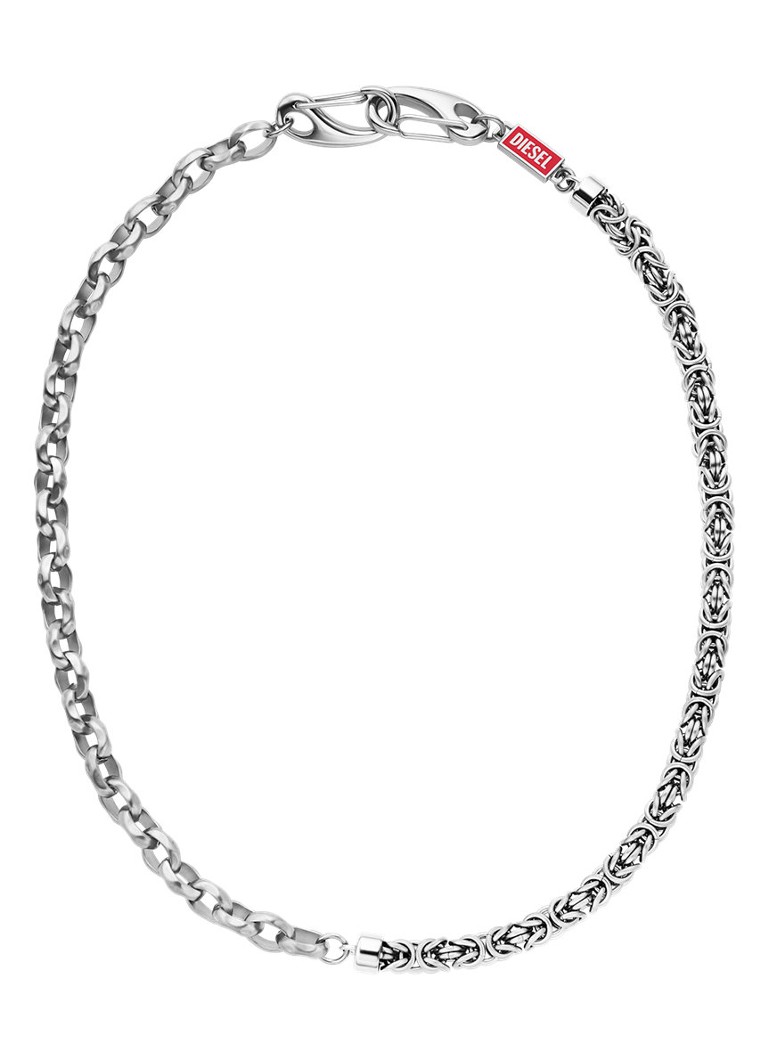 Diesel Dames Diesel Font ketting DX1694040 in de kleur Zilver