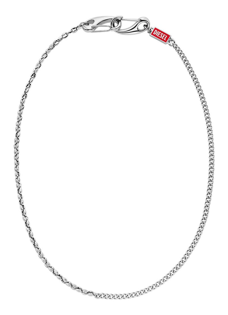 Diesel Dames Diesel Font ketting DX1695040 in de kleur Zilver