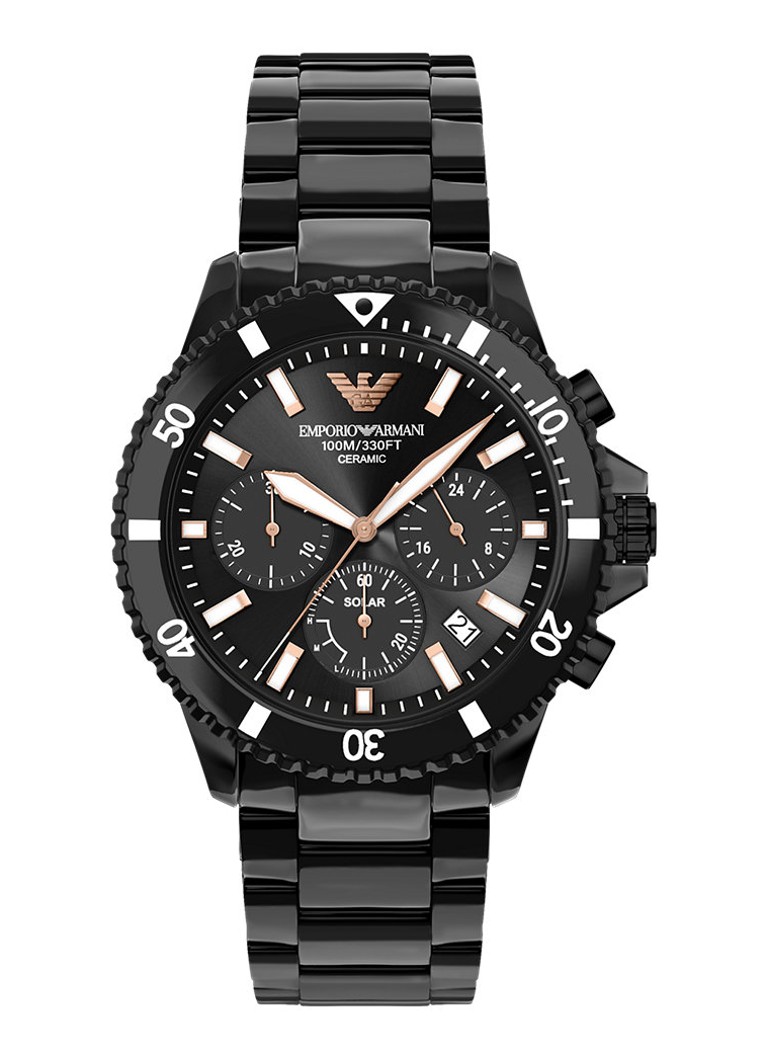Armani Heren Horloge AR70022 in de kleur Zwart