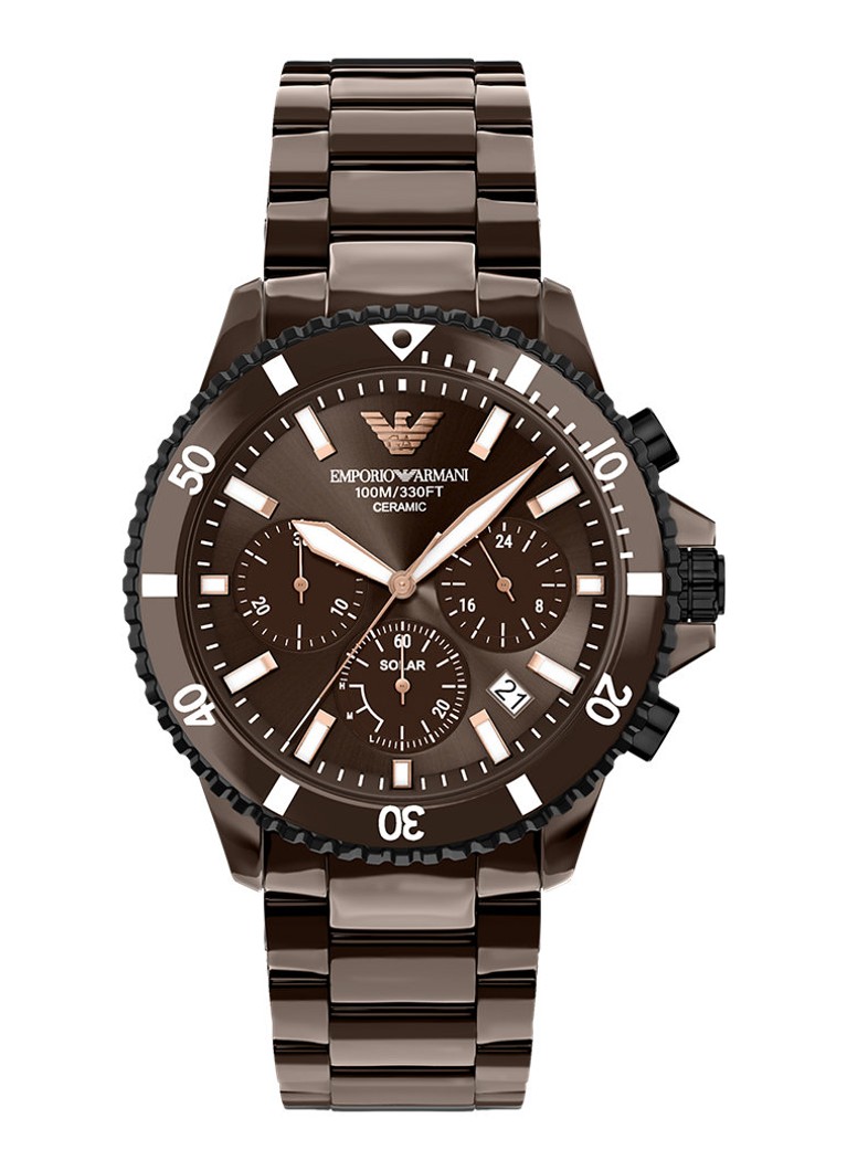 Armani Heren Horloge AR70025 in de kleur Bruin