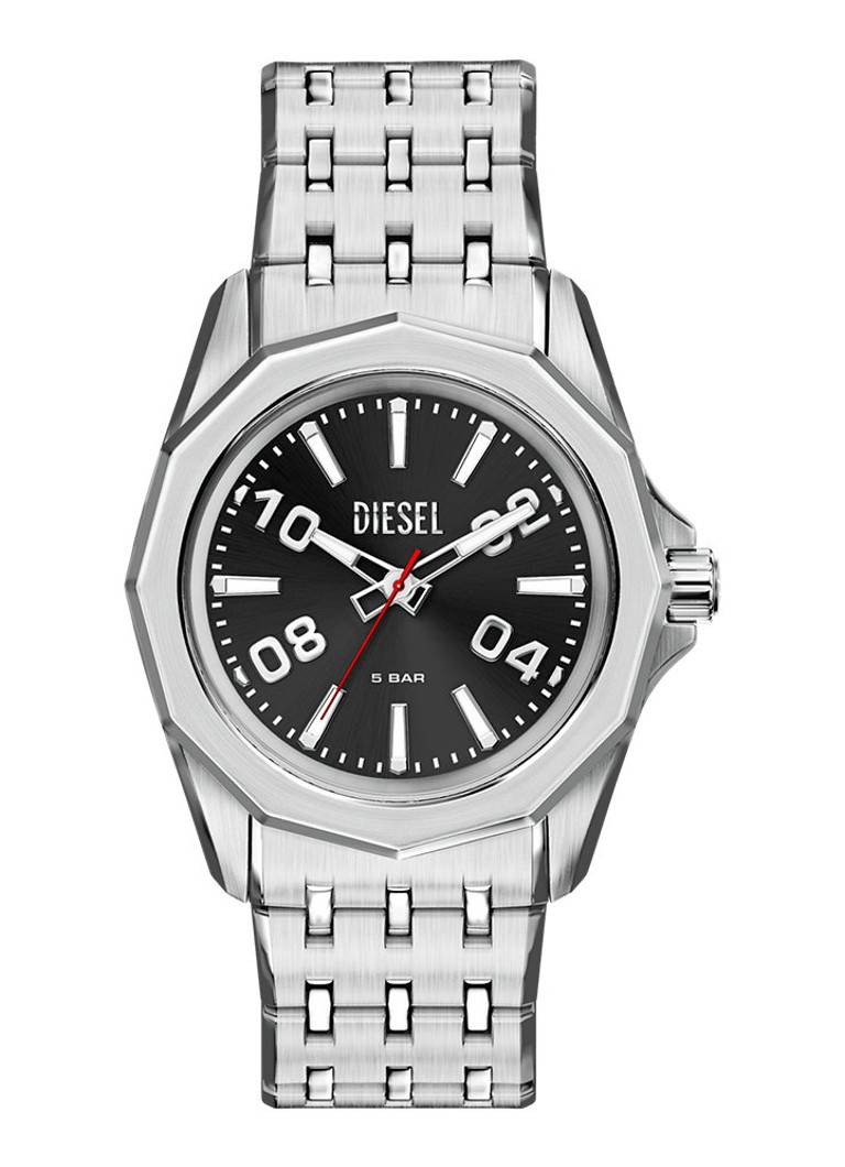 Diesel Heren Stinger horloge DZ2245 in de kleur Zilver