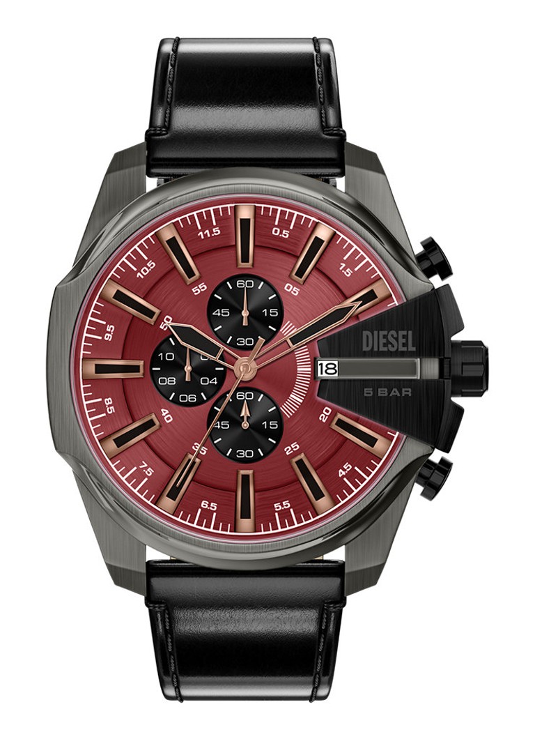 Diesel Heren Mega Chief Slim horloge DZ4714 in de kleur Zilver