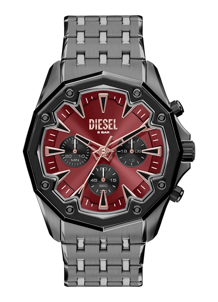 Diesel Heren Stinger horloge DZ4715 in de kleur Donkergrijs