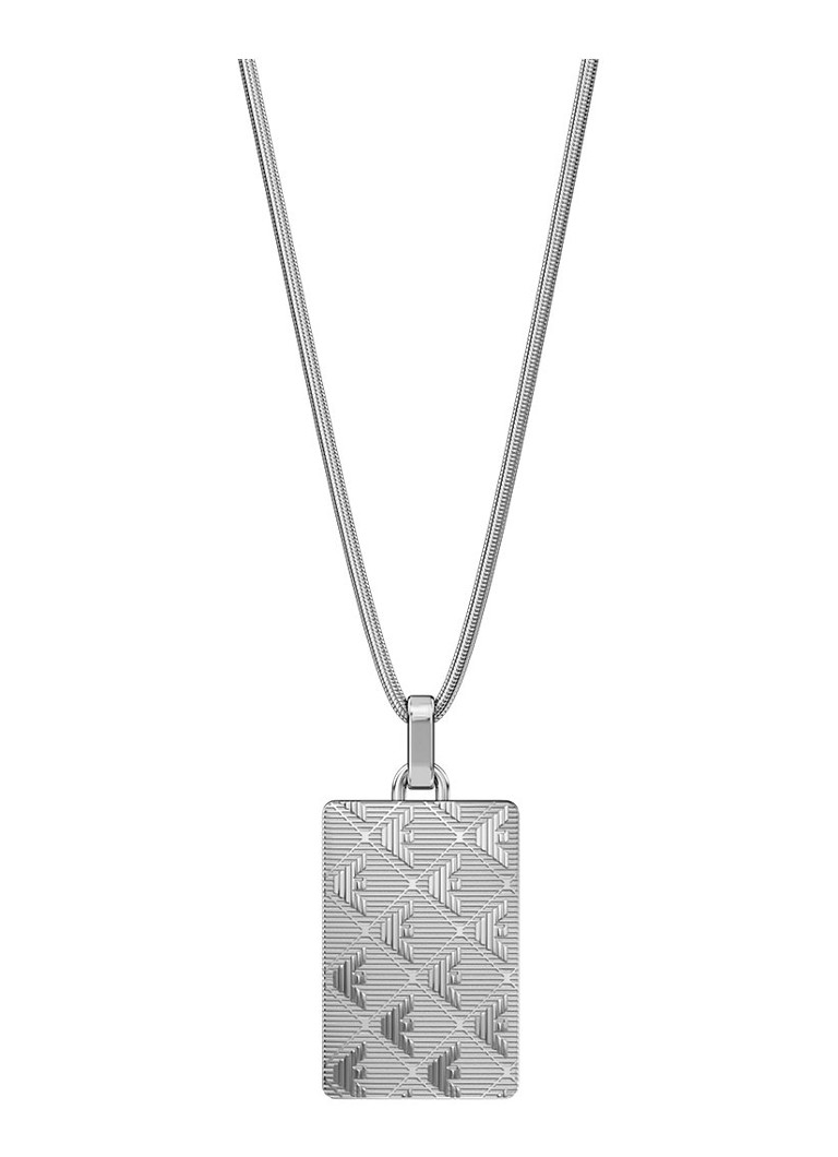 Armani Heren Eagle Logo ketting EGS3362040 in de kleur Zilver