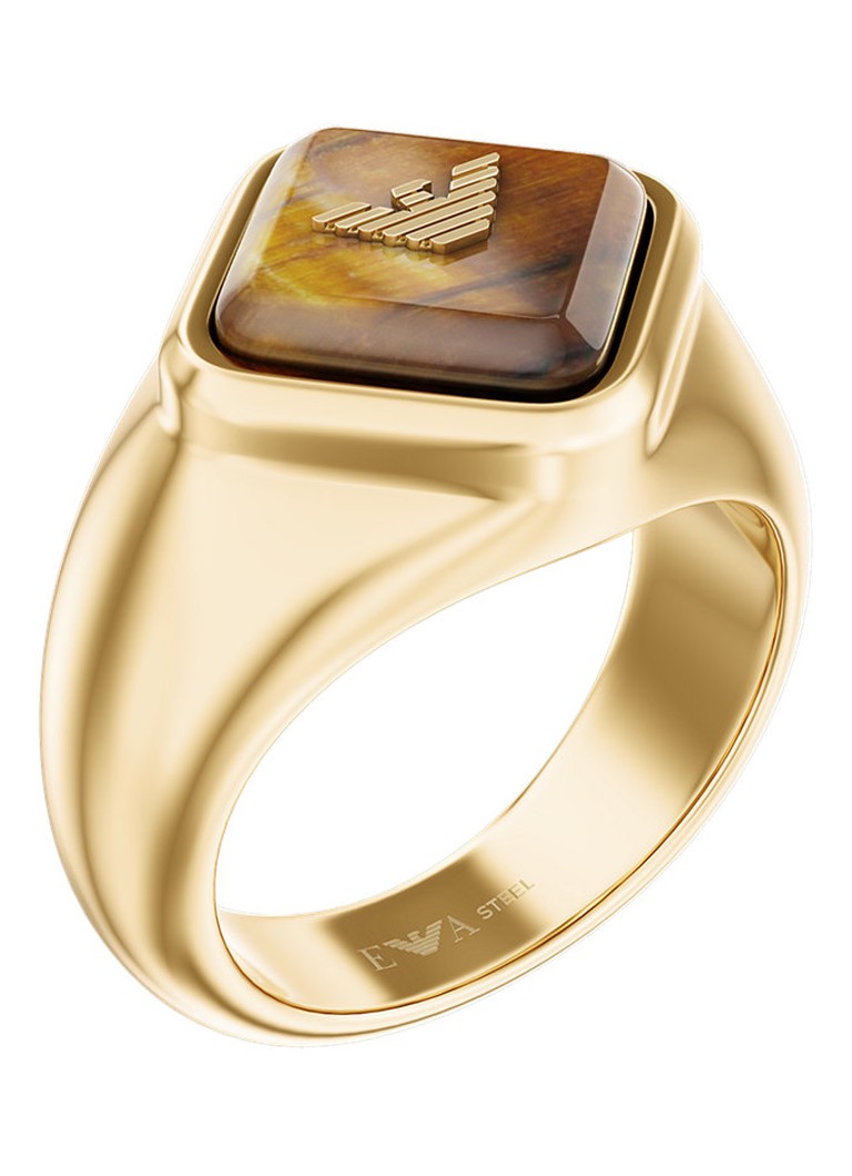 Armani Heren Eagle Logo ring EGS3379251 in de kleur Goud
