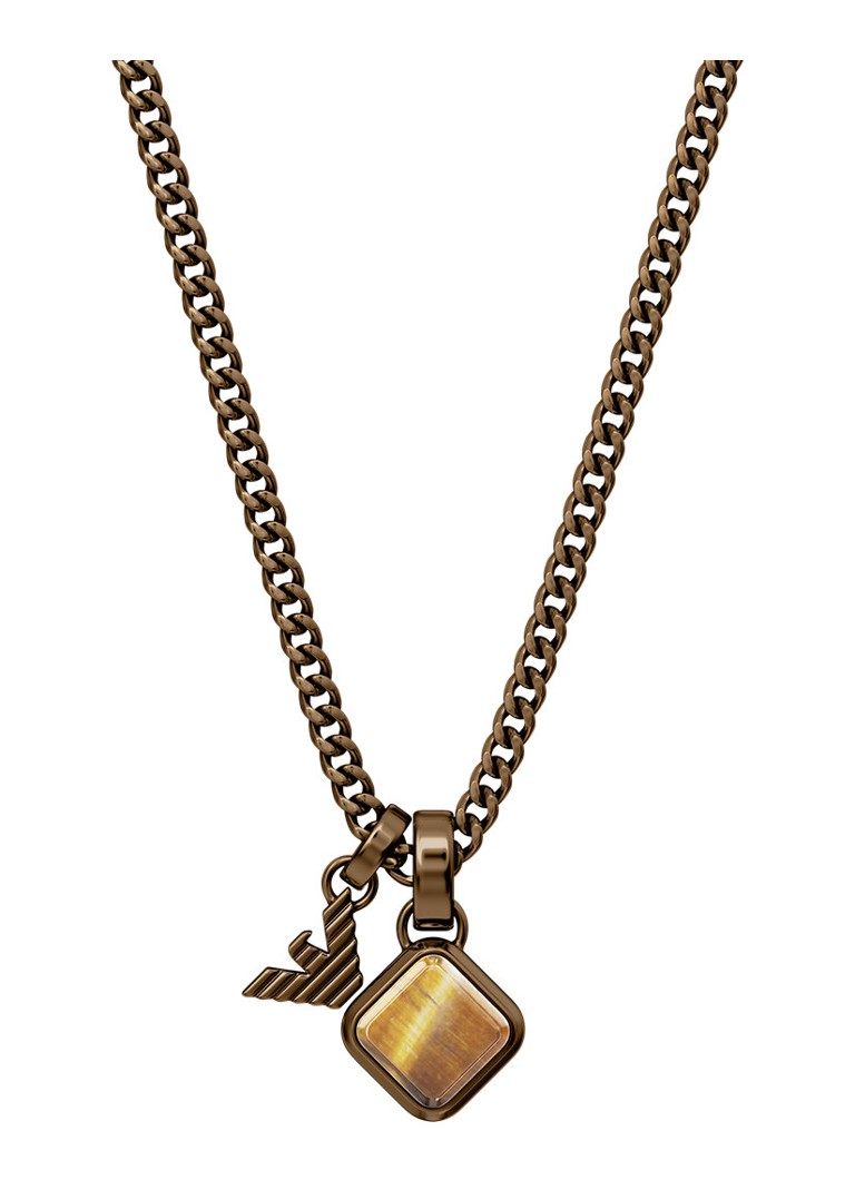 Armani Heren Eagle Logo ketting EGS3380251 in de kleur Goud