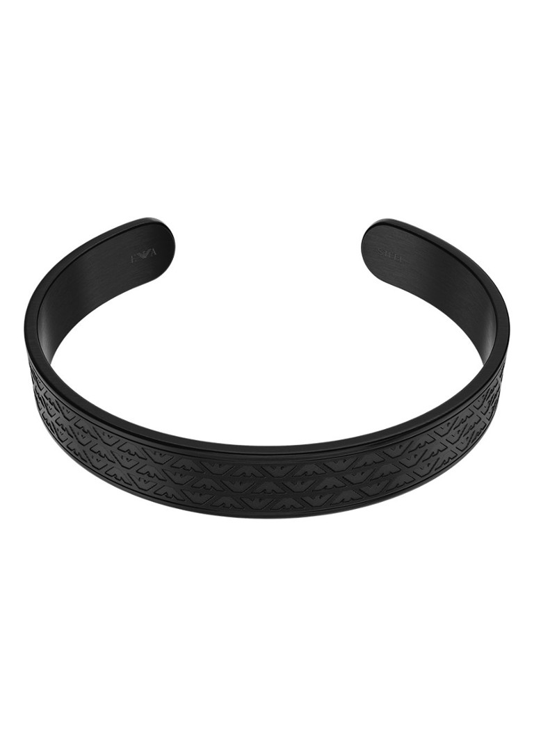 Armani Heren Eagle Logo bangle EGS3383001 in de kleur Zwart