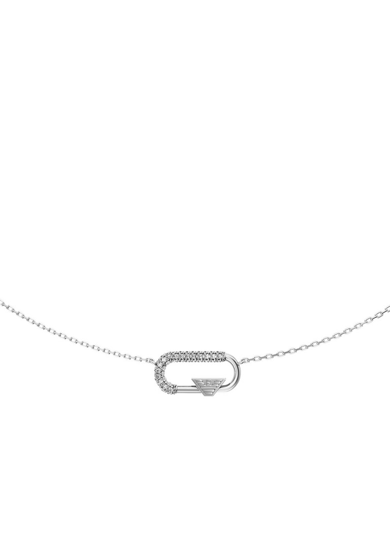 Armani Dames Eagle Logo ketting EGS3401040 in de kleur Zilver